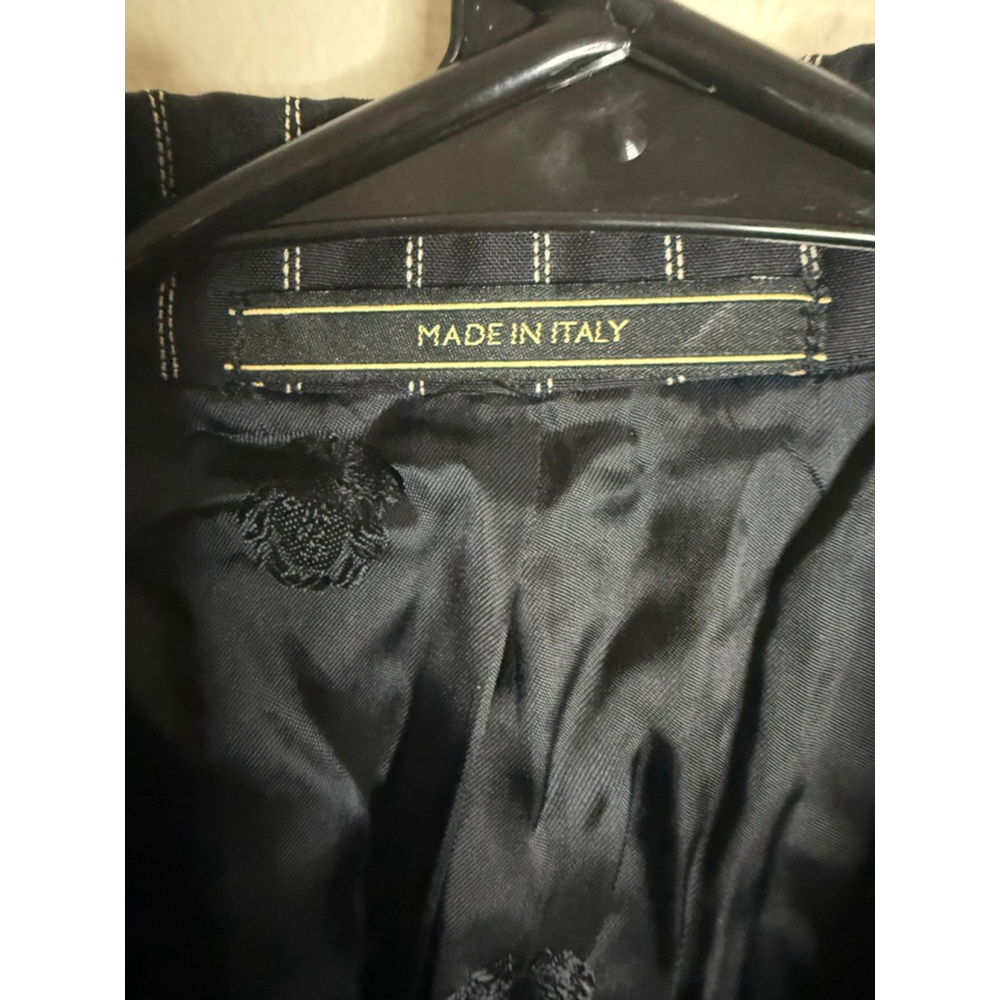 Men's Versace Navy White Pinstripe Blazer - Picture 2 of 6